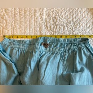 Flax Seafoam Green Cargo Linen Pants